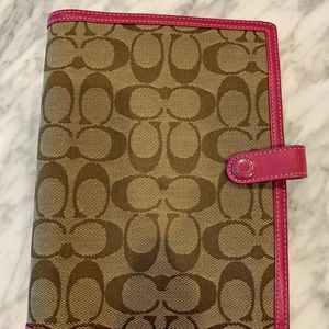 Coach leather agenda holder